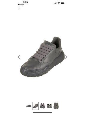 Alexander McQueen Court Trainer Leather Sneaker “Lead  Pencil” Gray Low Top 46 1